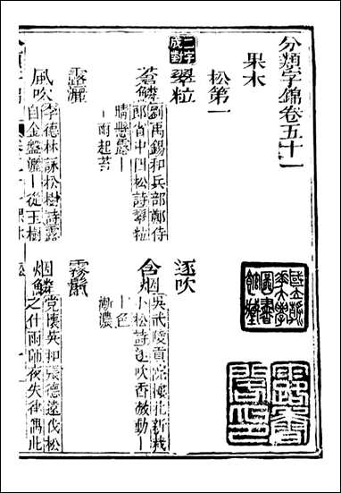 分类字锦_何焯等奉敕纂_五一 [分类字锦]