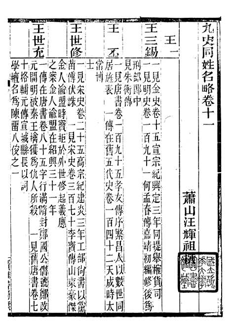 【九史同姓名略】三 - 汪辉祖广雅书局.pdf