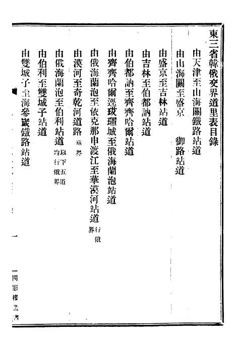 【东三省韩俄交界道里表】问影楼舆地丛书_胡思敬新昌胡氏.pdf