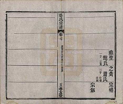 湖北[蔡姓] 蔡氏宗谱八卷卷首上下卷末 — 清光绪二十一年[1895]_七.pdf