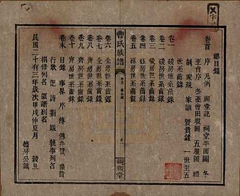 湖南[曹姓] 曹氏族谱十卷卷首一卷卷末一卷 — 民国二十三年（1934）_一.pdf