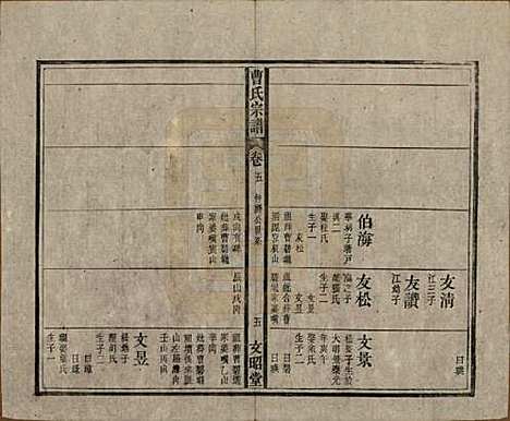 中国[曹姓] 曹氏宗谱四十五卷首三卷 — 民国二十一年（1934）_五.pdf