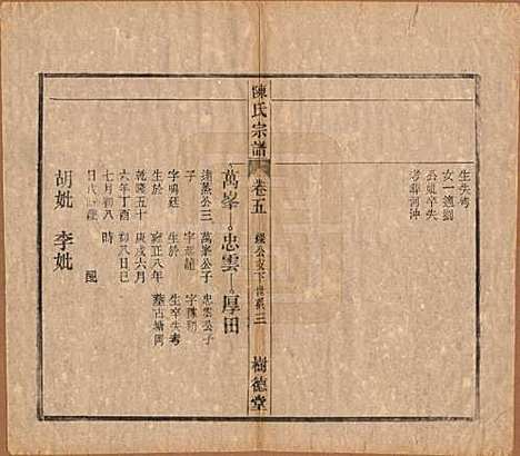 中国[陈姓] 义门陈氏宗谱十三卷首一卷末一卷 — 民国四年（1915）_五.pdf