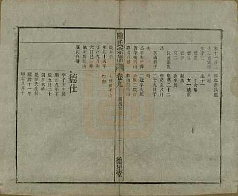 中国[陈姓] 陈氏宗谱十七卷首一卷末二卷 — 民国四年（1915）_九.pdf