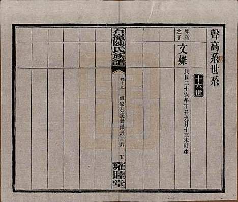 湖南[陈姓] 石岭陈氏族谱 — 民国五年(1916)_十九.pdf