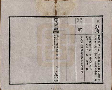 湖南[范姓] 范氏家谱九卷 — 清光绪二十年（1894）_五.pdf