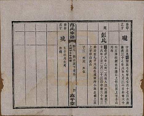 湖南[范姓] 范氏家谱九卷 — 清光绪二十年（1894）_七.pdf