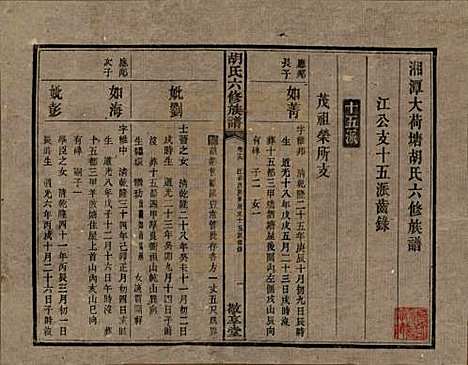 湖南[胡姓] 湘潭大荷塘胡氏六修族谱二十四卷 — 民国二十五年（1936）_十九.pdf