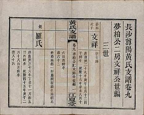 湖南[黄姓] 长沙尊阳黄氏支谱十一卷卷首一卷 — 民国七年（1918）_九.pdf