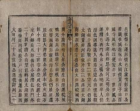 安徽[彭姓] 彭氏宗谱二十五卷首一卷末一卷 — 清同治六年（1867）_一.pdf