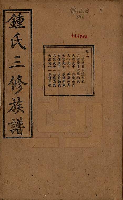 中国[锺姓] 锺氏三修族谱三十二卷 — 清光绪二十八年（1902）_二.pdf