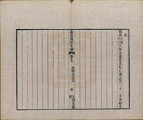 浙江[周姓] 嘉善周氏支谱十四卷首一卷 — 清道光十九年（1839）_九.pdf