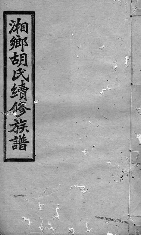 【湘乡二都平地衝胡氏续修族谱】二十七卷_首一卷_N7509.pdf