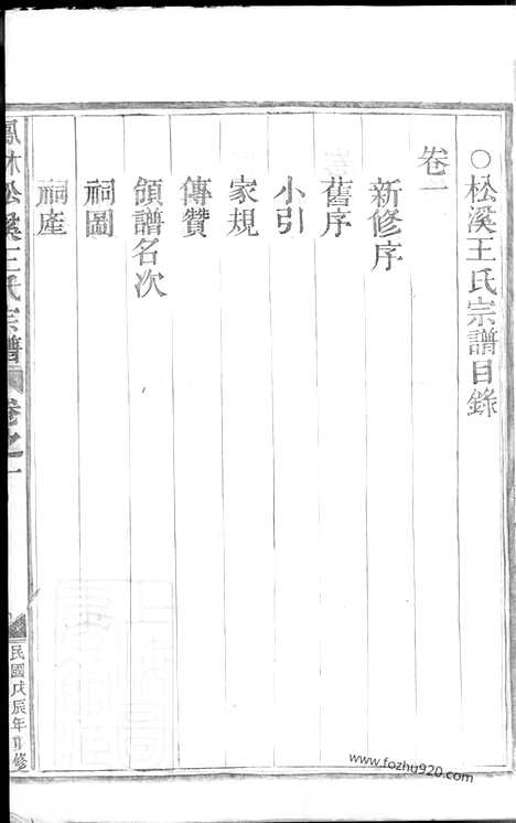 【凤林松溪王氏宗谱】五卷（浙江金华家谱）_N8175.pdf