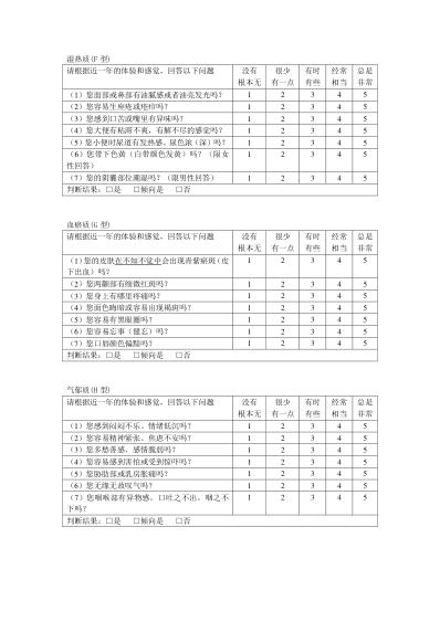 中医体质分类与判定表.pdf