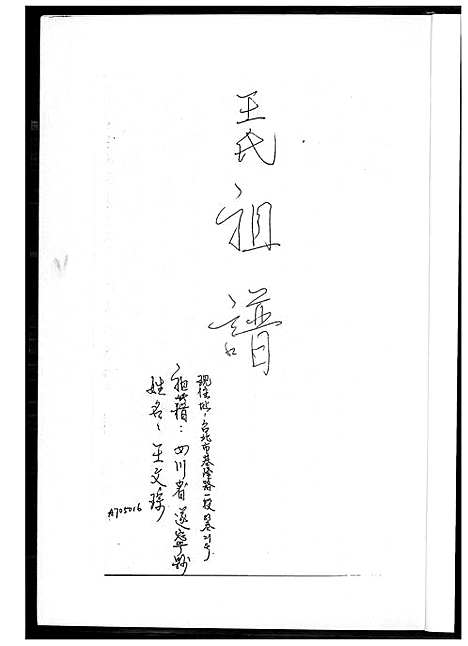 [王] 王氏家谱 (台湾) 王氏祖谱_1600-2003.pdf