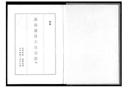 [王] 巖岭迁淡王姓家谱 (台湾) 巖岭迁淡王姓族谱 [2]1600-1900.pdf