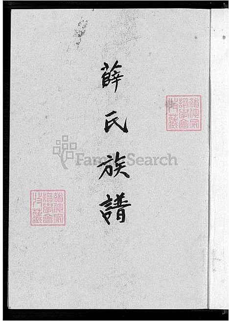 [薛] 薛氏家谱 不分卷 (台湾) 薛氏族谱-不分卷-1600-1971.pdf