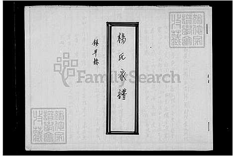 [杨] 杨氏家谱 (台湾) 杨氏族谱.pdf