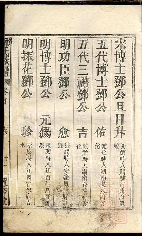 邓氏重修族谱_4册_毓秀堂_清嘉庆(1796-1820_邓氏重修家谱_一