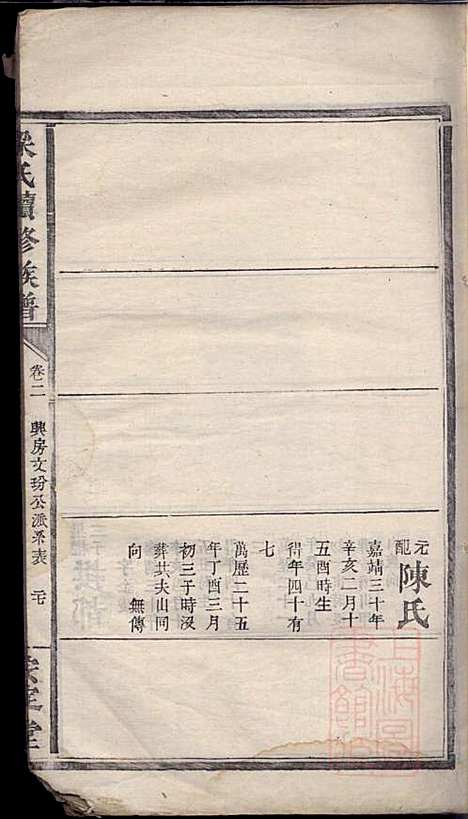 梁氏续修族谱_梁代吉_6册_桂园堂_清同治13年(1874_梁氏续修家谱_三