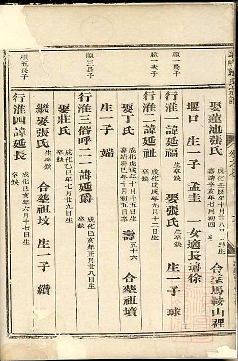 华峰施氏宗谱_施士洙_10册_金华施氏_清嘉庆10年(1805_华峰施氏家谱_五