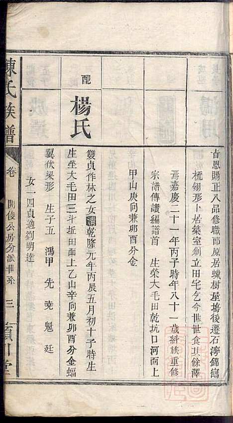 陈氏族谱_陈鸿珍_5册_颖川堂_清嘉庆21年(1816_陈氏家谱_五