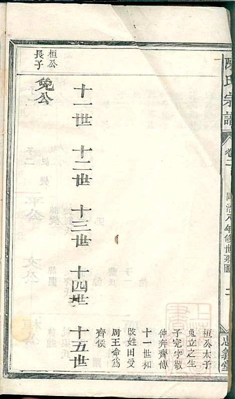 陈氏宗谱_5册_清同治八年(1869_陈氏家谱_二