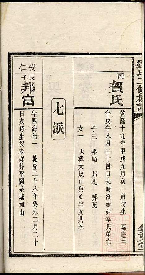 刘氏三修族谱_刘大柊_8册_集英堂_清同治9年(1870_刘氏三修家谱_五