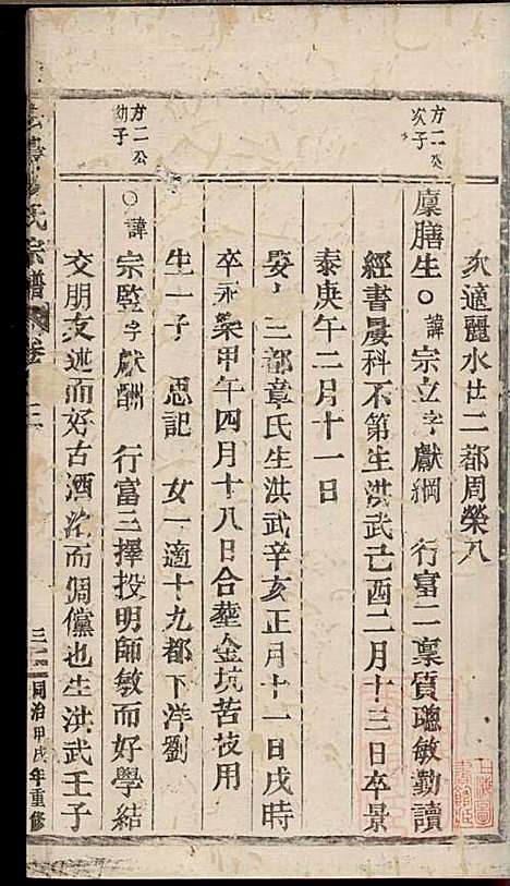 宏农郡杨氏宗谱_杨学程_4册_缙云杨氏_清同治13年(1874_宏农郡杨氏家谱_三