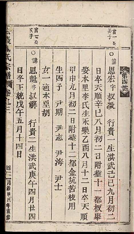 宏农郡杨氏宗谱_杨学程_4册_缙云杨氏_清同治13年(1874_宏农郡杨氏家谱_三