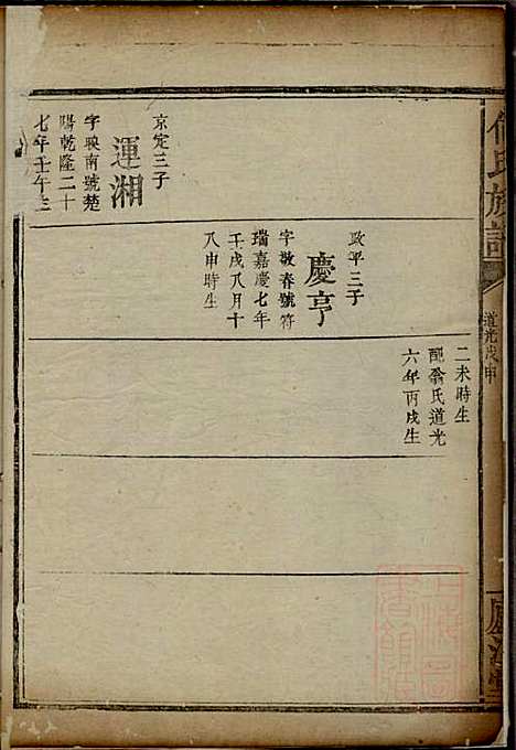 何氏族谱_6册_庐江堂_清道光28年(1848_何氏家谱_五