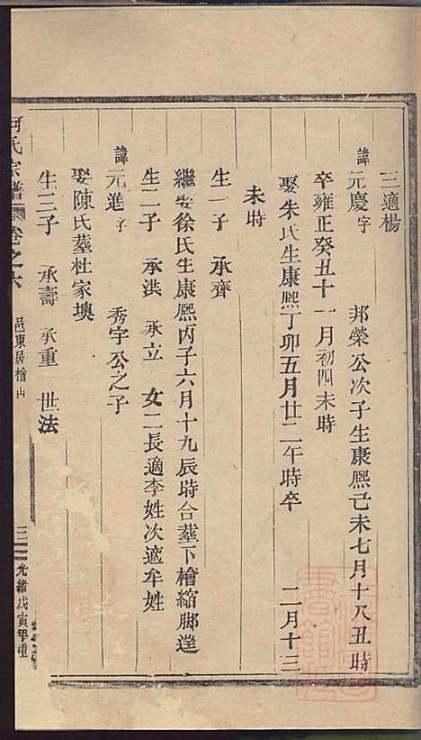 何氏宗谱_3册_临海何氏_清光绪4年(1878_何氏家谱_三