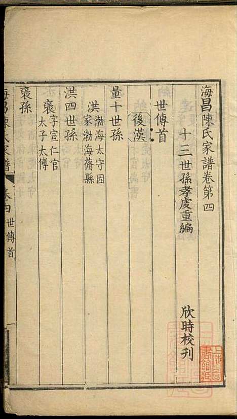 海宁陈氏家谱_陈应麟_8册_海宁陈氏_清嘉庆10年(1805_海宁陈氏家谱_三