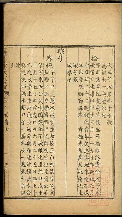 海宁陈氏家谱_陈应麟_8册_海宁陈氏_清嘉庆10年(1805_海宁陈氏家谱_七