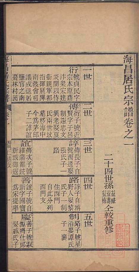 海昌居氏宗谱_居益寿_3册_职思堂_清光绪33年(1907_海昌居氏家谱_二