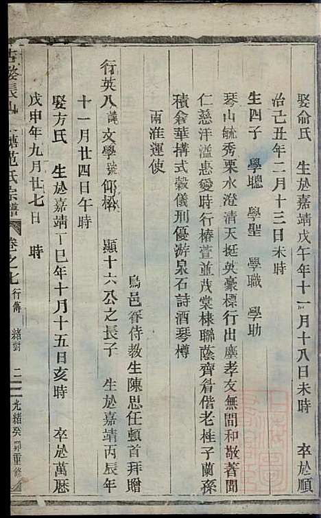 古婺长山栗塘范氏宗谱_2册_长山范氏_清光绪29年(1903_古婺长山栗塘范氏家谱_二