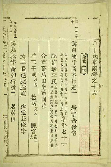 丁氏宗谱_15册_缙云丁氏_清宣统元年(1909_丁氏家谱_六