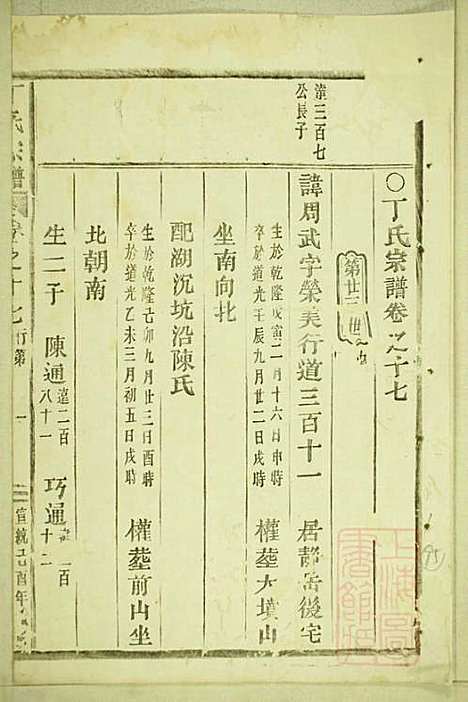 丁氏宗谱_15册_缙云丁氏_清宣统元年(1909_丁氏家谱_七