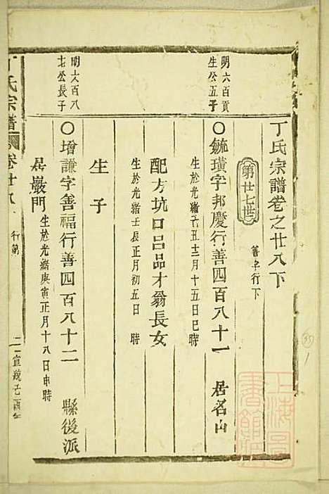 丁氏宗谱_15册_缙云丁氏_清宣统元年(1909_丁氏家谱_十三