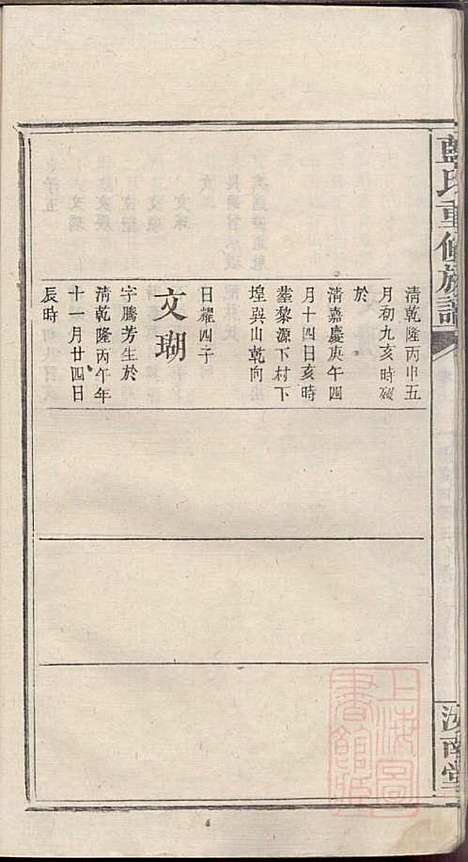 蓝氏重修族谱_蓝长馨_16册_汝南堂_清道光2年(1822_蓝氏重修家谱_四