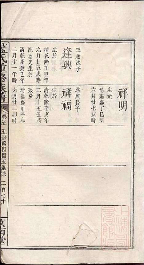 蓝氏重修族谱_蓝长馨_16册_汝南堂_清道光2年(1822_蓝氏重修家谱_六