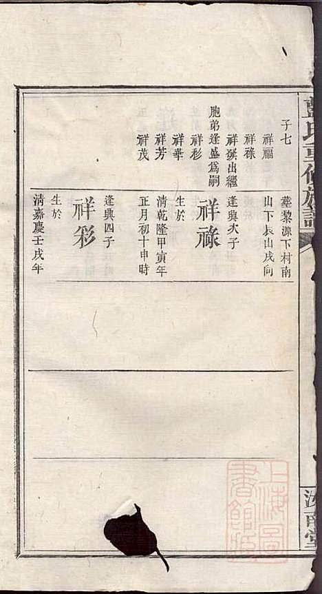 蓝氏重修族谱_蓝长馨_16册_汝南堂_清道光2年(1822_蓝氏重修家谱_六