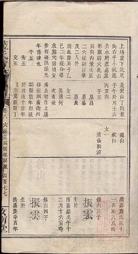 蓝氏重修族谱_蓝长馨_16册_汝南堂_清道光2年(1822_蓝氏重修家谱_九