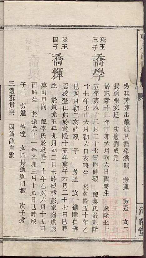 蓝氏重修族谱_蓝长馨_16册_汝南堂_清道光2年(1822_蓝氏重修家谱_十