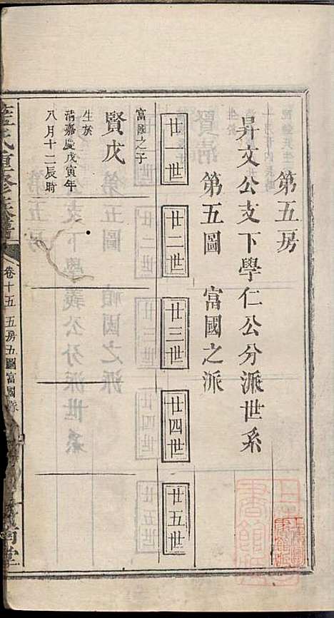 蓝氏重修族谱_蓝长馨_16册_汝南堂_清道光2年(1822_蓝氏重修家谱_十五