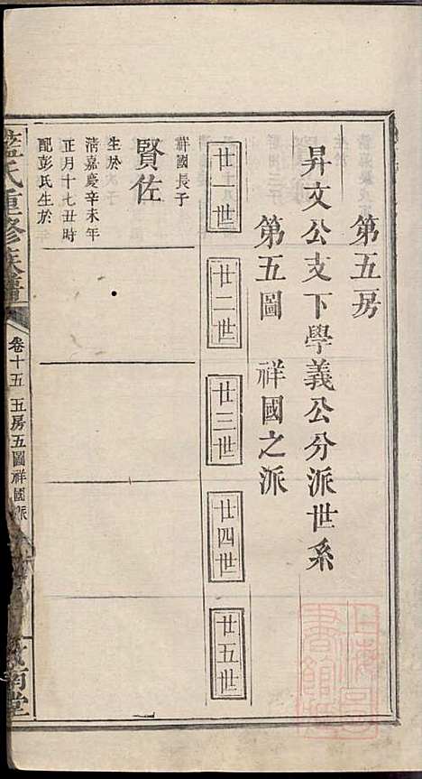 蓝氏重修族谱_蓝长馨_16册_汝南堂_清道光2年(1822_蓝氏重修家谱_十五