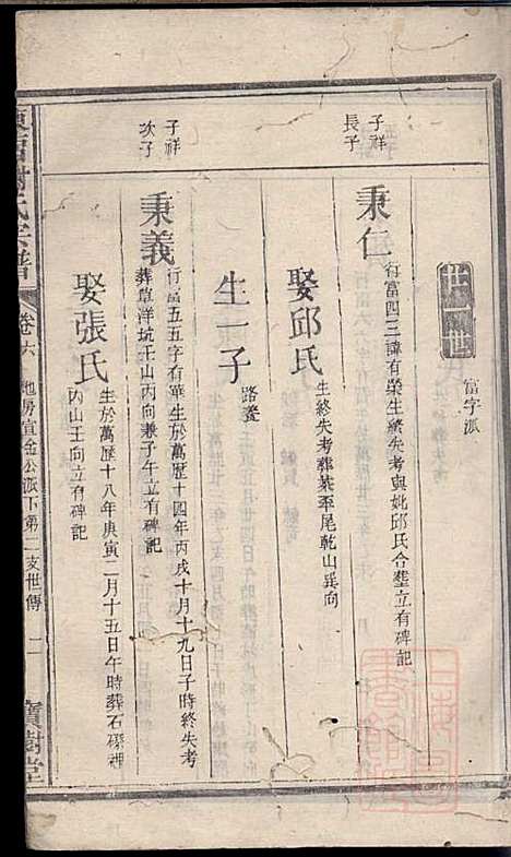 陈留谢氏宗谱_谢敬隆_7册_宝树堂_清道光27年(1847_陈留谢氏家谱_六