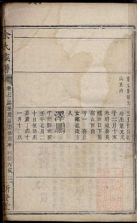 碧潭余氏族谱_余泽松_20册_新安堂_清同治5年(1866_碧潭余氏家谱_十一