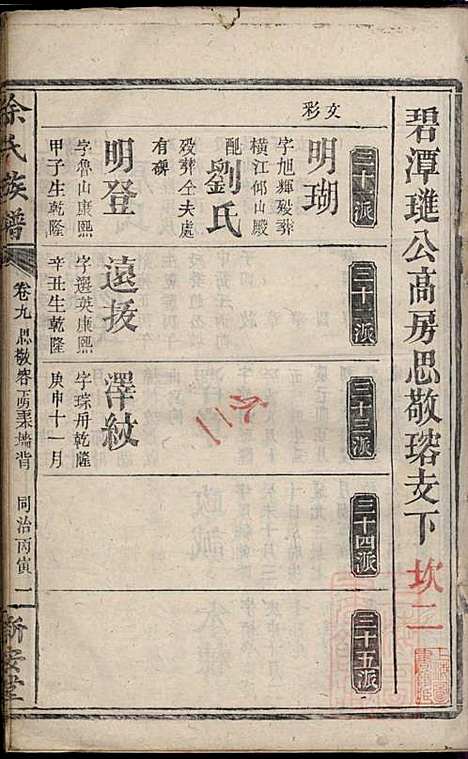 碧潭余氏族谱_余泽松_20册_新安堂_清同治5年(1866_碧潭余氏家谱_十四